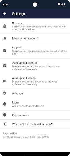 Screenshot of ownCloud
