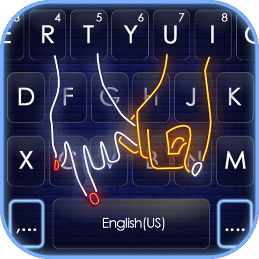 Neon Love Hands Theme logo