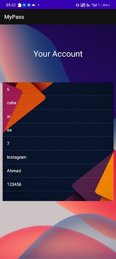 Android application MyPass screenshort