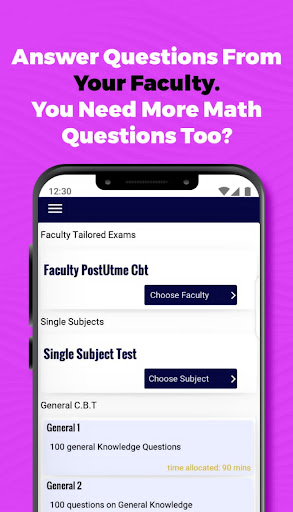Android application Post-UTME C.B.T screenshort