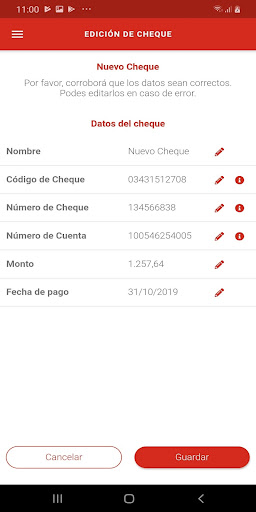 Supervielle Cheques Screen 3