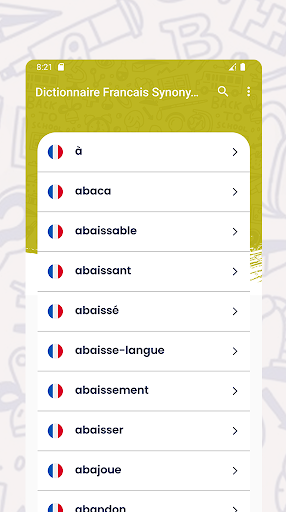 Dictionnaire Francais Synonyme Screen 2