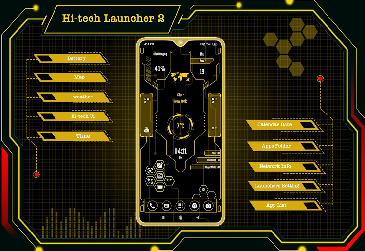 Hi-tech Launcher 2 - Future UI - 21.0 - (Android)