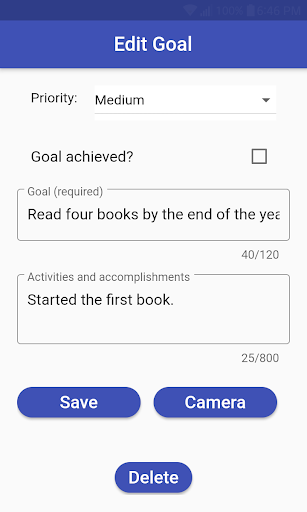 Goal Tracker+ Screen 3