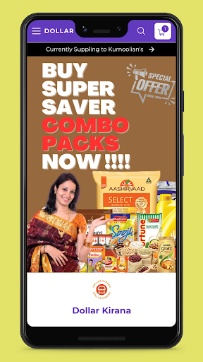 Android application Dollar Kirana: Grocery App screenshort