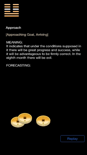Android application Yin Yang Cast Coins screenshort