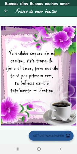Android application Buenos días Buenas noches amor screenshort