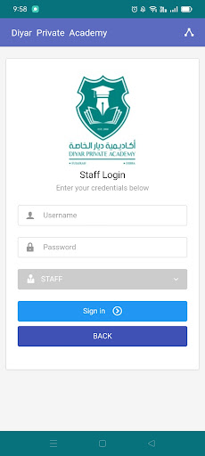 Android application Diyar Staff screenshort