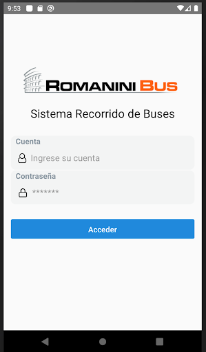Android application Romanini recorridos screenshort
