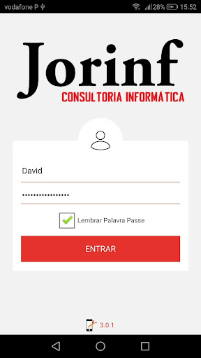 Android application Jorinf Suporte screenshort