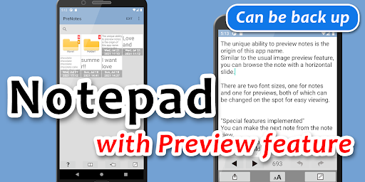 Android application PreNotes Text notepad memopad screenshort