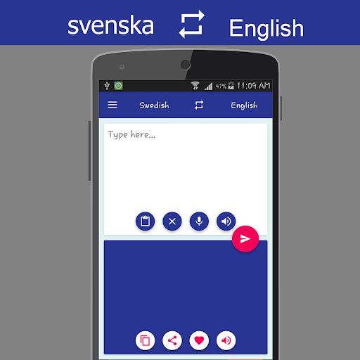 Android application Swedish English Translator screenshort