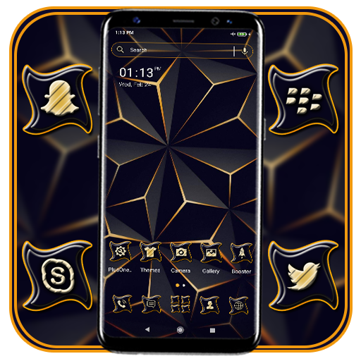 3D Triangle Black Theme Logo
