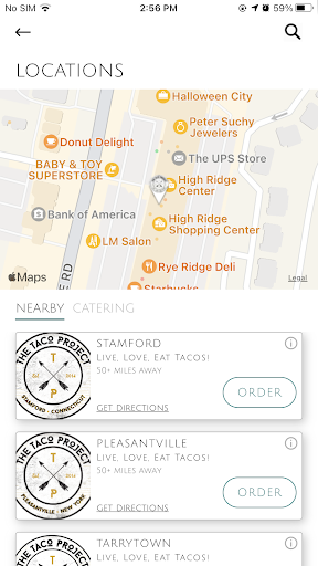 The Taco Project App Screen 2