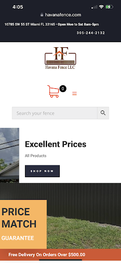 Android application Havana Fence Store screenshort
