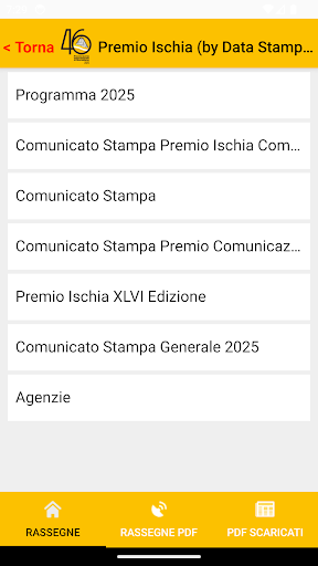 Data Stampa per Premio Ischia