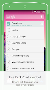 PackPoint Premium packing list Screenshot