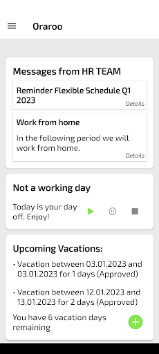 Android application Oraroo screenshort