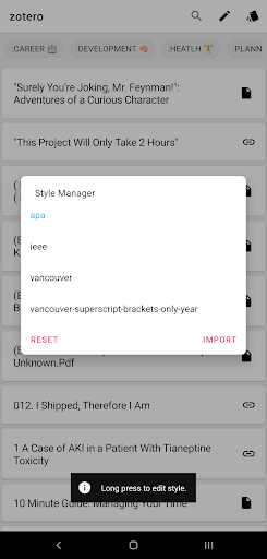 BibTex Manager Screen 3