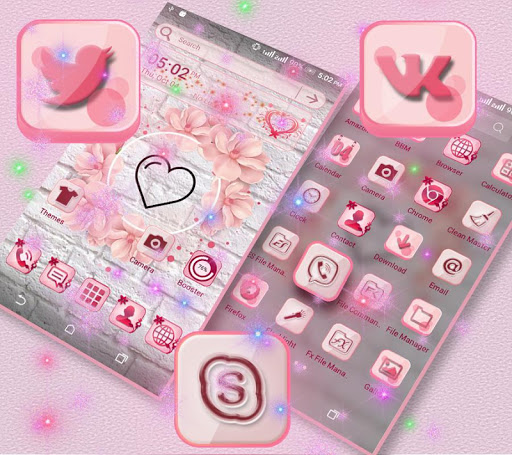 Android application Heart Love Launcher Theme screenshort