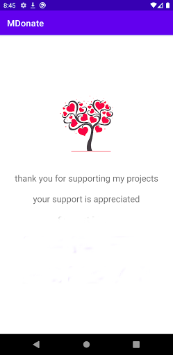Android application MDonate screenshort
