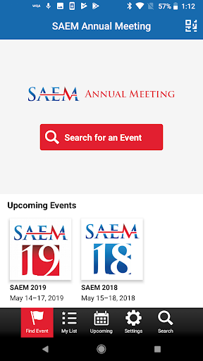 Android application SAEM Annual Meeting screenshort