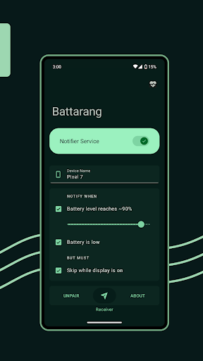 Battarang Notifier Screen 2