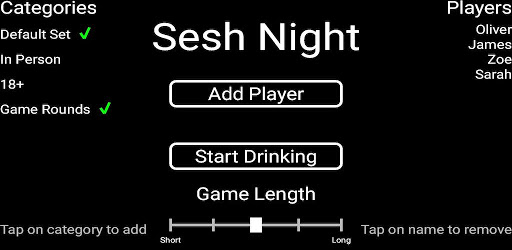 Android application Sesh Night screenshort