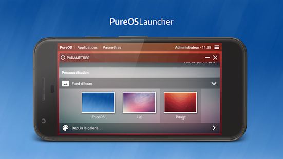 PureOS Launcher Screenshot