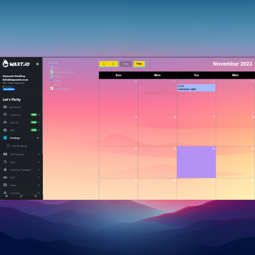 Waxt.io Admin Screen 3