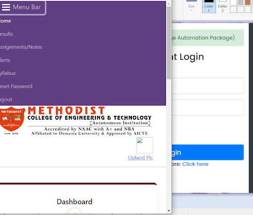 Android application VidyaKendra MCET screenshort