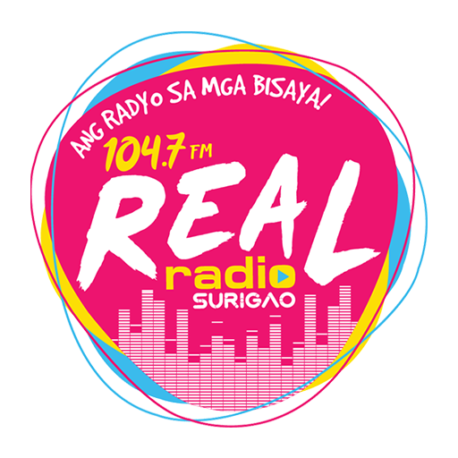 104.7 REAL RADIO SURIGAO CITY logo