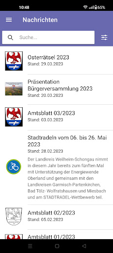 Huglfing APP Screen 2