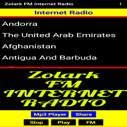 Zolark Internet Radio Screen 2