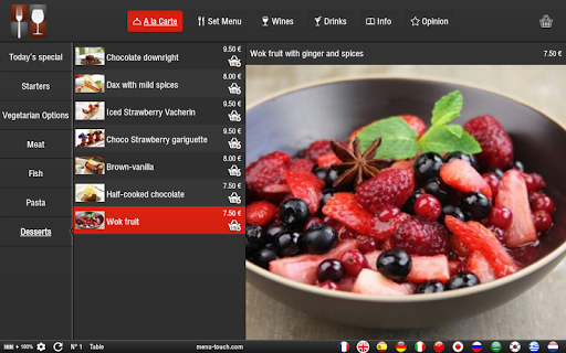 Digital Restaurant Menu Screen 2