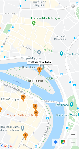 Android application Rome popular trattorias screenshort