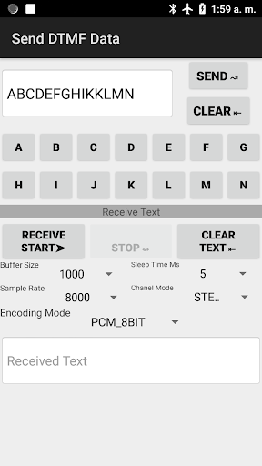 Send Data using DTMF system Screen 2