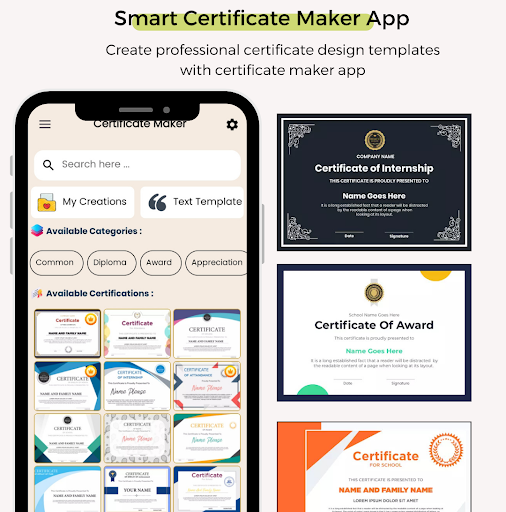 Certificate Templates & Maker screenshot 1