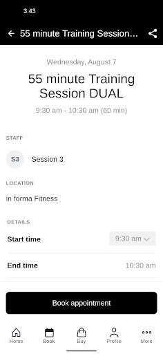 in forma fitness Screen 3