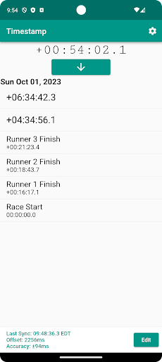 Precise Timestamp Screen 2