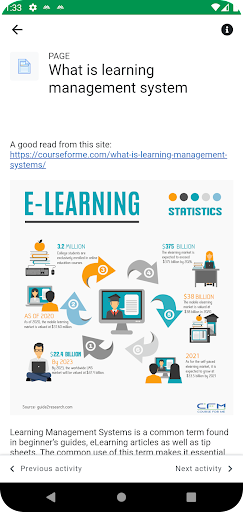 VSU E-Learning Environment Screen 3