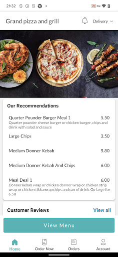 Grand pizza and grill Screen 2