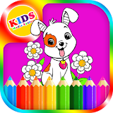 Pets coloring book for kids icon