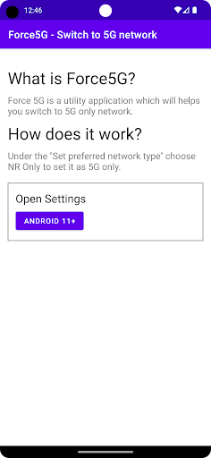Force5G - Switch to 5G network Screen 2