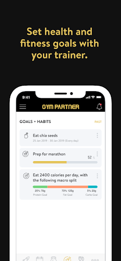 Gym Partner: Training Screen 3