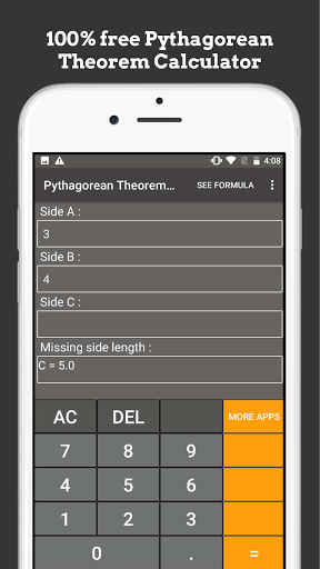 Screenshot of Pythagorean Theorem Calculator
