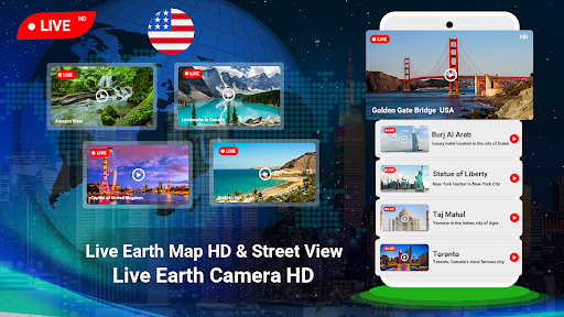 Android application Earth Map 3D - Live Street Cam screenshort