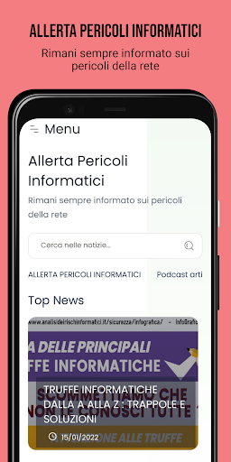 Android application Allerta Pericoli Informatici screenshort