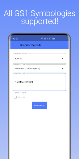 Android application GS1 Barcode Generator screenshort