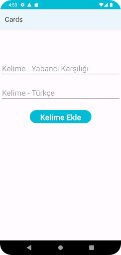 Android application Cards screenshort